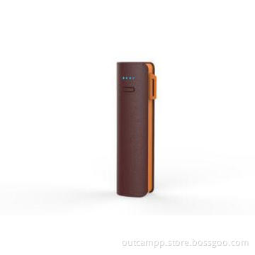 Small Leather Wallet Power Bank Portable Battery With 4 Led